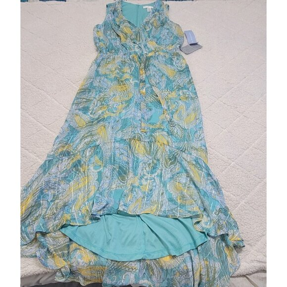 London Times Maxi Womens Dress V Neck Paisley Sleeveless Multicolored Size 4 - Picture 5 of 13